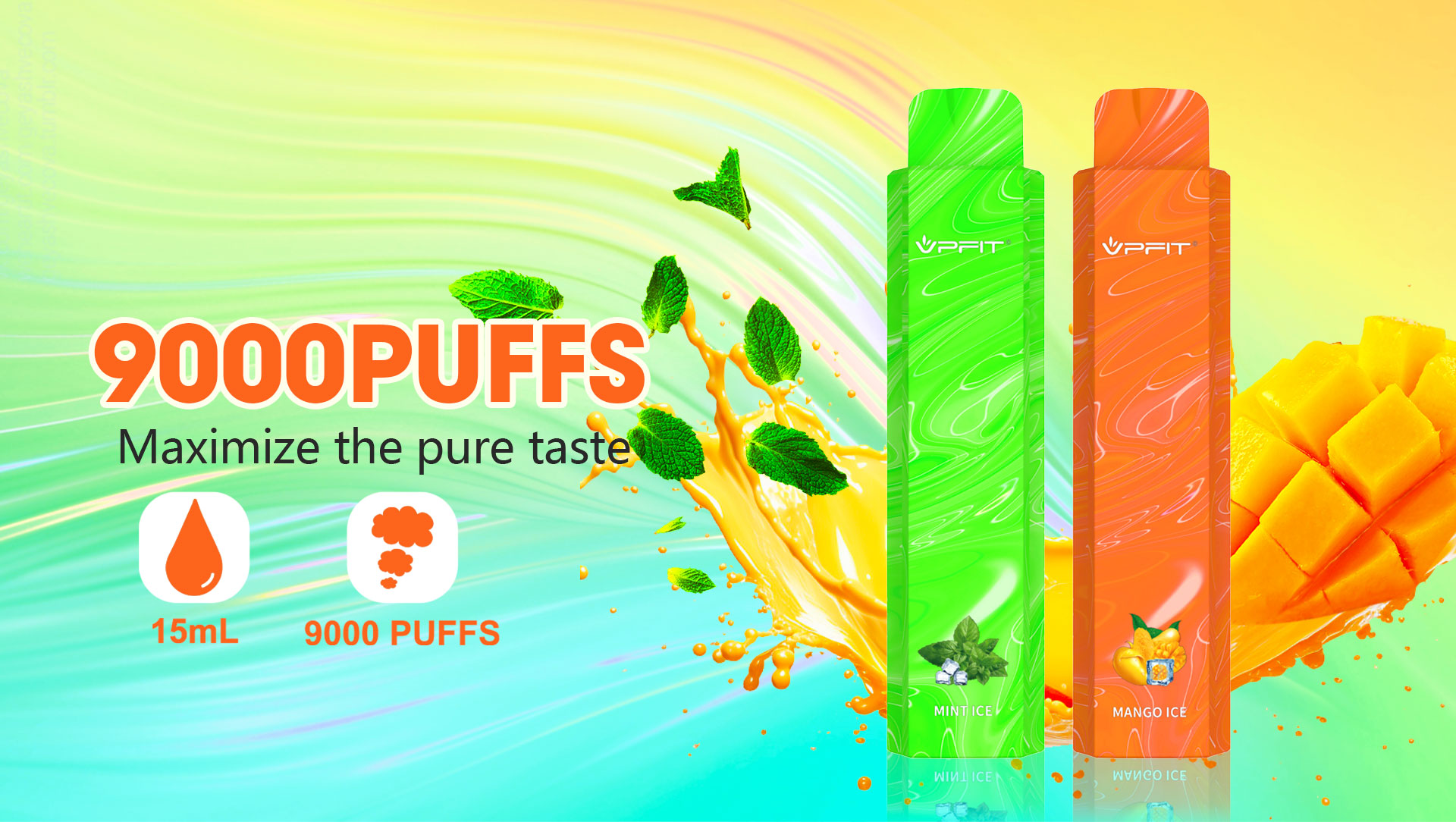 VPFIT Hexbar 9000 puffs rechargeable disposable vape with 15ml e-liquid
