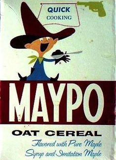 This may contain: a close up of a box of mayopo with a cartoon character on the front