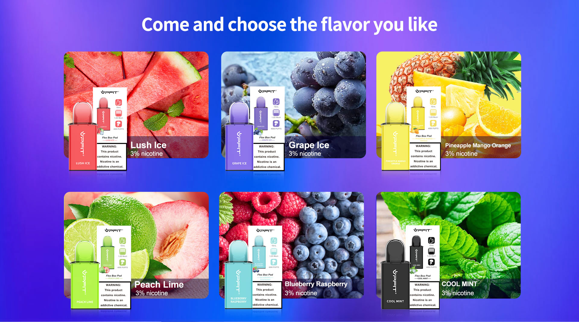 VPFIT Flexbox pod vape starter kit vape flavor choice