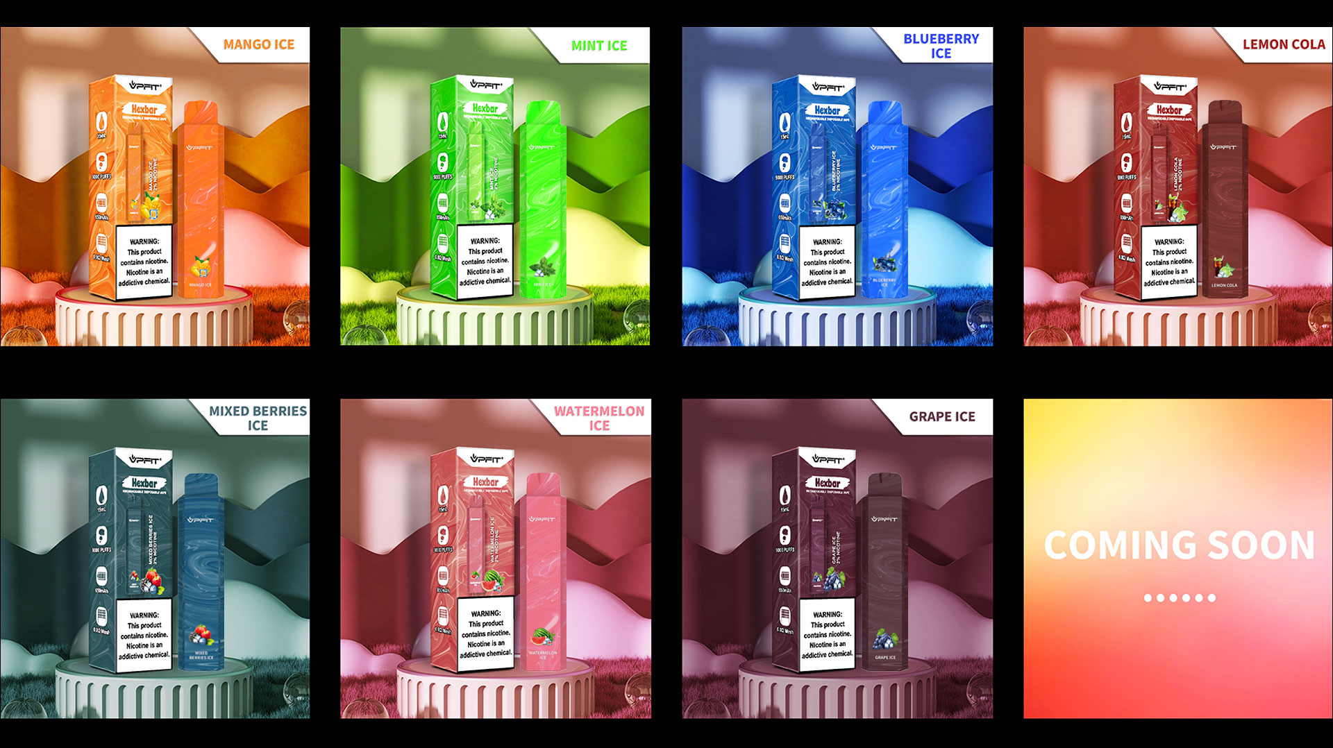 VPFIT Hexbar 9000 puffs disposable vape with various vape flavor choice